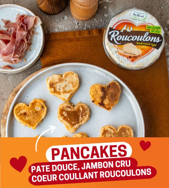Recette Pancake au Roucoulons et jambon cru